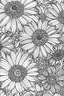 Placeholder: Outline art for coloring page, DAISIES WITH A GROOVY BACKGROUND, coloring page, white background, Sketch style, only use outline, clean line art, white background, no shadows, no shading, no color, clear