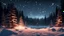 Placeholder: a snowy fir forest,midnight hour,fireflies,lakeside,8k, volumetric lighting, Dramatic scene,