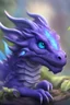 Placeholder: purple small dragon, blue eyes, small size