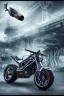 Placeholder: An advanced motorcycle with four wheels and a turbo jet in the