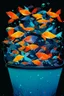 Placeholder: Fishes abstract in a bucket