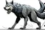 Placeholder: wolf, full body, attacking, profile ,comic book, gray background,