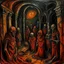 Placeholder: homage to the nightmare, by Arturo Souto, surreal horror, warm spooky colors