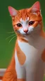 Placeholder: Kucing orange gemoy sedang meratapi hujan turun di sore hari lokasi teras rumah, gambar full hd, cantik, dan estetik