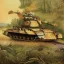 Placeholder: german tiger tank in a forest medieval print