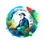 Placeholder: Design a high-resolution logo in claude Monet style; include AI and digital health.