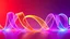 Placeholder: Abstract Shapes Colorful Ribbon in Neon Colors Glass, blank background