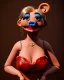 Placeholder: waitress woman muppet head, skin body and arms, concept art, retro style, smooth, unreal engine 5, god lights, ray tracing, RTX, lumen lighting, ultra detail, volumetric lighting, 3d.