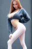 Placeholder: Thick busty girl wearing sweater and leggings, cute, beautiful, sexy, pretty, close up