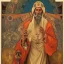 Placeholder: patron of photographers holding a camera in one hand and film roll in the other. orthodox icon with saint photographer. Cyrillic inscriptions. hyperdetailed, Alphonse Mucha, Zdzisław Beksiński, poster, illustration, ink, oil on canvas, 18th century atlas