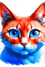 Placeholder: An illustration HGT RESURRECTION of a red cat with bright blue eyes . transparent