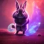 Placeholder: galaxies, spirals, space, nebulae, stars, smoke, iridescent, intricate detail, in the shape of a rabbit, fur wearing color diamonds, octane render, 8k, --q 2 --ar 2:3 --uplight