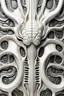 Placeholder: 3d rendered organic white glossy plastic wall texture form inspired by HR giger, brain anatomy.HR giger style, single objects, abstract, scientific, black solid background, octane render, 8k post-production, artstation: award-winning: atmospheric: commanding: fantastical: clarity: 16k: ultra quality: striking: brilliance: stunning colors: amazing depth