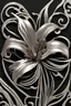 Placeholder: Black tie with silver brooch in the shape of an tiger lily flower