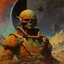 Placeholder: mugshot, Planet of the Vulcans, multicolored, large, floral designs, atmospheric, beautiful, oil painting by Frank Frazetta, 4k UHD, Photorealistic, professional quality