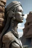 Placeholder: art statue in cliffs, in the style of realistic hyper-detailed portraits, cryengine, detailed facial features, ingrid baars, multi-panel compositions, guido van helten, concept art --ar 31:64 --stylize 750 --v 6