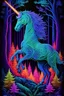 Placeholder: neon unicorn, 3D embossed textured ethereal image; midnight hues, extreme colors, neon unicorn in a pine forest; trippin', psychedelic, groovy, art nouveau; indica, sativa, leaves, gig poster art, macabre, eldritch, bizarre, extreme neon colors, mixed media, velvet, blacklight, uv