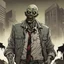 Placeholder: zombie, portrait,comic book, face, full body, standing