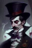 Placeholder: Strahd von Zarovich with a handlebar mustache wearing a top hat dreaming of hugging a Harengon