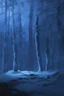 Placeholder: Winter Night, shades of blue, dark, moonlight forest