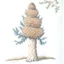 Placeholder: pinecone, tree, colored pencil drawing, realistic, serene, landscape, detailed