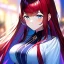 Placeholder: Clear focus, 8k, high quality, detailed, beautiful lighting, girl, vibrant colors, red long hair, vibrant blue eyes,