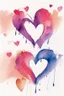 Placeholder: Hearts abstract wet watercolour in the style of kline with thin sketchy pencil lines