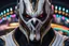 Placeholder: Jhin venom in 8k live action artstyle, white clown mask, wapen, close picture, neon lights, intricate details, highly detailed, high details, detailed portrait, masterpiece,ultra detailed, ultra quality