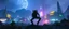 Placeholder: cyberpunk space city, in valley, A space elf cowboy biker astronaut with rocket backpack named Dave started doing the splits, Blew a fuse in his hips and short-circuited his bits, The Martian fluffy gremlins went wild, the Plutonians dogs screamed, Even black-and-white aliens turned ultraviolet green! in the style of fallout 4 and HR Giger, background motion blur , and volume fog spot lights