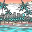 Placeholder: florida city with beach and palms color drawing