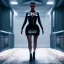 Placeholder: Kim Kardashian in a skirt with tattoos cyberpunk very detailed cinematic unreal engine photo realistic