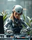 Placeholder: full body rendering Beautiful Female as Hybrid robotic mechanical DJ chasing clear surfaces it from transparency super clear glass explore inside components nature plants, advance design futuristic sci fi picture,find details,Sony Alpha 7 50mm 1.8,medium shot, high-resolution image with fine details,ultra detailed,ultra realistic,extremely realistic,intricate,photorealistic,epic composition