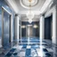 Placeholder: luxury hall ,tiled blue and gray large floor,