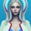 Placeholder: blonde woman, purpurin, minimal latex dress, oversize velvet coat, gradient color, BLUE, PINK, CYAN, neon, insanely detailed, 16k resolution, perfect eyes, cinematic smooth, intricate detail