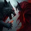 Placeholder: Werewolf vs Vampire realistic fantasy grimdark