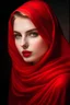 Placeholder: Perempuan cantik berjilbab dres warna merah