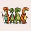 Placeholder: Barber shop quartet composed of dinosaurs.