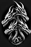 Placeholder: black and white dragon logo with 3 heads