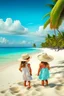 Placeholder: tropical beach two childeren