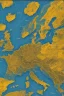 Placeholder: European countries are viewed from space, roads, cities, signs are visible. Highlight the names of the countries on the map. The clouds are naturalistic