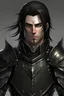 Placeholder: 28 year old male dark hair hazel eye rogue black leather armor