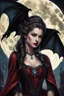 Placeholder: ultra highly detailed, cinematic, 32k, fairytale, gothic, a painting of a young vampire lady in a dress a detailed painting by Magali Villeneuve, behance contest winner, fantasy art, detailed painting, official art, unusual appearance, iridescent, delicate face , bats, romantic, big moon, moonlight, stars, , filigree details, dynamic lighting highly detailed, intricated, intricated pose, oil painting, thick strokes, masterpiece, high quality