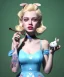 Placeholder: Ultra realistic portrait, wonderland, happy blonde Alice smoking a pipe, blue dress accompanied by elegant anthropomorphic white rabbit, circus dress style, old school tattoo, laughter, smoke, marijuana garden, mushroom lamps, glow eyes, perfect iris, soft color, highly detailed, unreal engine 5, ray tracing, RTX, lumen lighting, ultra detail, volumetric lighting, high definition.