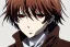 Placeholder: Detailed pretty anime boy, brown hair with blonde strips, keep head in frame, headshot, glaring, brown eyes, covered in bandages, looking serious, illustration, digital painting, only one character, color scheme red, wearing many bandages, Osamu Dazai inspired, anime inspired, manga, dazai, red hair, Chuuya, pretty, scruffy, angry, brooding, manga inspired, small nose, long lower eyelashes, handsome, widows peak, headshot, glaring, cute, wearing a bandage on neck, small nose, scruffy hair