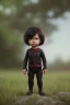 Placeholder: Black widow toddler, serious, full body, bokeh, hyper realistic