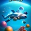 Placeholder: diver, beach, book cover