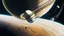 Placeholder: a space station floating above Saturn