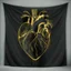 Placeholder: electric heart in black and golden tapestry