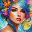 Placeholder: A face portrait of a water witch named Aimpion; masterpiece; high-quality; high-relosution; digital art; digital painting; bright colors; focus on face; face; face portrait; profile picture