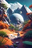 Placeholder: (((close midshot))), (((low poly art:2))), (astronaut), ultra detailed illustration of an environment on a dangerous:1.2 exotic planet with plants and wild (animals:1.5), (vast open world), astroneer inspired, highest quality, no lines, no outlines candid photography. by Lekrot